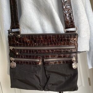 Brighton Black and Brown Crossbody Bag- Go Go Messenger